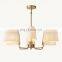 Custom Classic Retro Simple MARTINEAU Linear tapered oval white linen shade  chandelier for home hotel ceiling hanging lighting