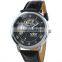 ESS Gents Men's Black Skeleton Dial Hand-Wind Up Leather Mechanical Watch WM206