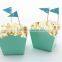 Mixed Aqua -Dot ,Chevron ,Striped -French Fry Boxes - Popcorn Box - Treat Box - Favor Box
