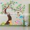 Oversize Cartoon Animal Monkey on Tree Wall Decal Baby Stickers for Kids Room Home Decor