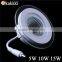 Dimmable 5W 10W 15W COB LED Panel Light Round Glass LED Ceiling Lamp