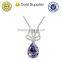 high quality custom multi colored crystal water drop jewelry necklace for sale