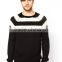Cable Knit Jumper Sweater with Jersey Sleeves