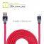 MFi 8 pin leather braided cable with data transmission and charging