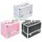 Cosmetic train case, factory direct sale cosmetic case and makeup box aluminium box, silver makeup case JH05A