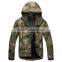 custom woman OEM camo hooded softshell jacket