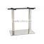 foshan furniture OEM metal tube square table base with stainless steel leg