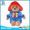 High quality plush stuffed teddy bear toy with hat and cloth