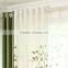 natural material leaf pattern embroidered grommet curtain