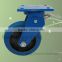 Top Plate Blue Rubber Wheel 6 Inch Hardware Casters With Lock