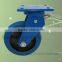 5 Inch Top Plate Heavy Duty Blue Rubber Swivel Hardware Casters