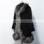 MF1 wholesale mink fur coat with fox fur trim