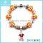 Heart Shape Alloy Ceramic Bead Expandable Wire Bangle Wholesale