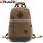 Canvas School Backpack With PU Leather Trim Vintage Rucksack Laptop Satchel Bag Khaki Canvas Backpack Knapsack