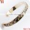 Lastest design two-tone genuine python steel bracelet bangle wholesale