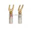 For Nakamichi full gold-plated copper Y-connector banana plug speaker stereo speaker audio wire connector plug