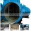 Autoclave with flandge loading into container