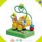 Wholesale hot sale baby wooden beads cubic toy funny wooden beads cubic toy god shape wooden beads cubic maze toy W11B047