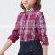 British Style 2017 Spring Student Girls Shirt Long Sleeved Cotton Plaid Shirt for Girl