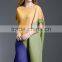 Lady color matching loose crumple oblique shoulder dress