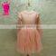 New Model girl long sleeveless dress Kids Girls Party Dress Peach Dress With Angel Wings