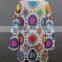 Lady's machine crochet long sleeve popular multicolor top blouse style