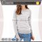 long sleeve rib knitted striped soft latest sweater designs for woman