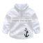 S33473W Hot Sale Children Boys Shirts Cotton 100% Solid Kids Embroidery Shirts