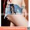 Women Sexy Nightclub Frayed Pierced Denim Shorts