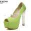 China golden supplier green and white princess sexy crystal light mouth high-heeled wedding shoes