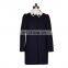 Guangzhou Clothing Manufacturer Contrast Beaded Collar Long Sleeve Women's Winter Coat
