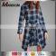 Fashion Navy Plaid Dress For Girls Long Sleeves Blouse Dress Different Colors Available