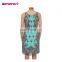 Chiffon Multi-color Ethnic Floral Print Lady Midi Dress