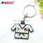 Wholesale Custom 3d Soft Pvc Rubber Mini T-shirt qr Code Cloth Keychain