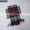 50CC55 woven classic check plaid acrylic tartan scarf,shawl,throw,blanket with fringes