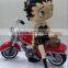 Polyresin Betty Boop Figurines Crafts Statues Motorcycle