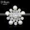 wholsale fashion silver gold crystal rhinestone diamond pearl felt bouquet wholesale for wedding brooch