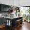 European Style Modular kitchen white shaker Kitchen Cabinet design with marble island
