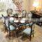 American classic style solid wood structure furniture 6 chairs dining room table sets