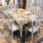 European Style Antique Table Sets Marble Luxurious Dining Room Sets 6 Seater Dining Table Sets