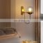 E27 110-220V Bedside Decorative Glass Gold Black Indoor Headboard Reading Gold Home Wall Lighting