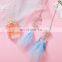 Wholsale Moon Star Colorful Feather Dreamcatcher Keychain Small Mini Dream Catcher For Car