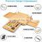 Square Wood Cheese Plate Charcuterie Board Set Magnetic Slide-Out Drawers With Knife Set