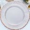 Factory Direct Supply 13 inches Clear Wedding Charger Plates With Rose Gold Silver Rimmed