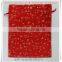 Red print with gold snowflake velvet pouch for Packing candy/cake/snack at Christmas/Party Gift