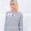 Stripe t shirt high quality OEM service fashion t shirt women long sleeve t shirt design TS034