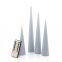 Real Wax 20 24.5 29 33 Cm Conical Shape 3D Wick Cone Candles Led Remote Control Battery Led Candle