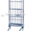 Warehouse folding metal three side roll container