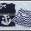 Silver Anchor Sticker Shorts Outfits Summer Custom Baby Girls Handmade Smocked July 4th Design Clothing Sets