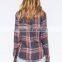 Autumn 100% Rayon Tantan Womens Plaid Shirt
